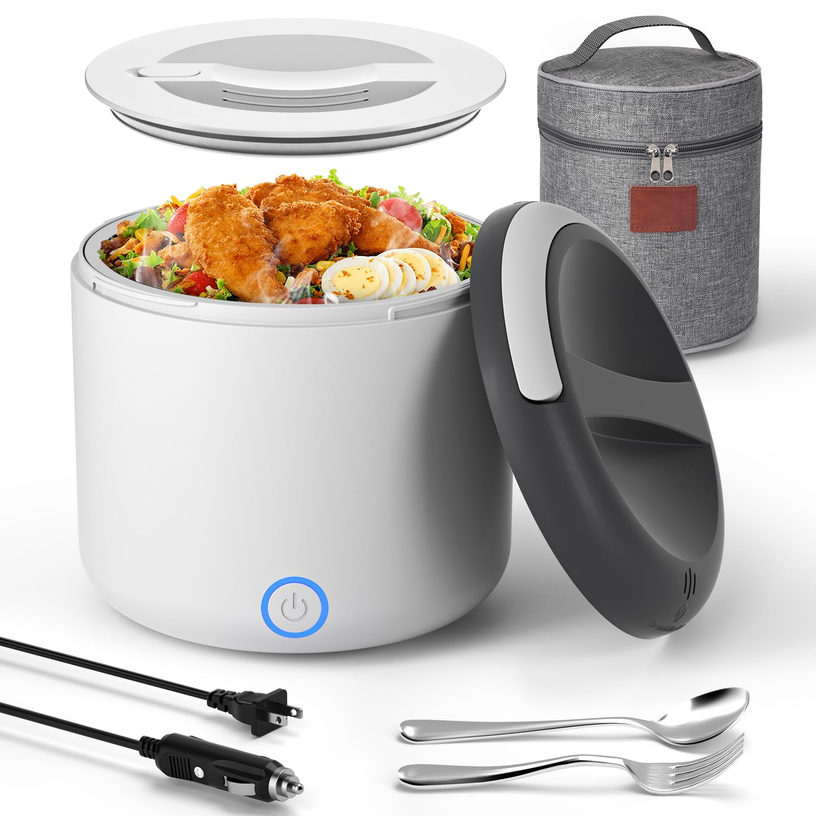 Monteka 41-oz Portable Electric Heated Lunch Box for Adults, 100W Spill-Proof & Dishwasher-Safe Food Warmer for Office/Car/Travel, 12V/24V/110V/220V Universal Voltage, Ideal Gift for Men & Women Image Monteka 41-oz Portable Electric Heated Lunch Box for Adults, 100W Spill-Proof & Dishwasher-Safe Food Warmer for Office/Car/Travel, 12V/24V/110V/220V Universal Voltage, Ideal Gift for Men & Women Image