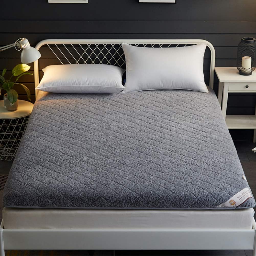 RICHLN Thick Plush Tatami Mattress,Traditional Soft Breathable Tatami Floor Mat Japanese Futon Bed Mattress for Home Student Dorm Gray 200x220cm(79x87inch)