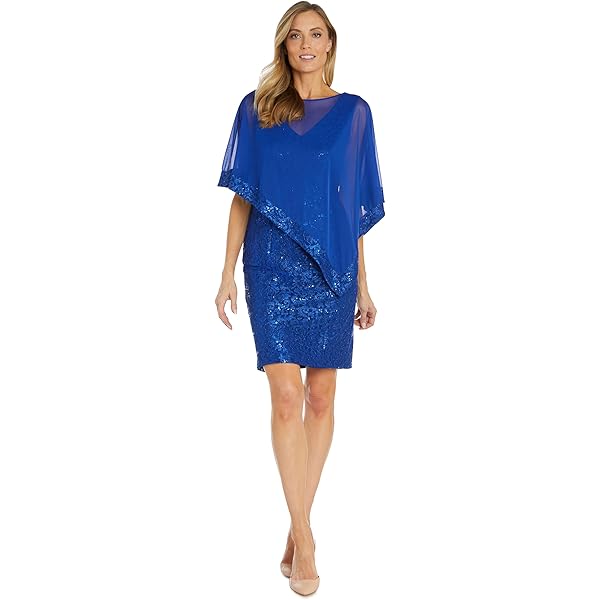 Amazon.com: R&M Richards Women's Lace Sheath Dress W/Beaded Neckline &  Draped Chiffon Jacket : Clothing, Shoes & Jewelry