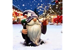 Joint Honglin Resin Gnome Statue Outdoor Decor Waterproof Firework Solar LED Lights Gnomes Garden Sculpture Decorations for Outside Lawn Patio Yard Ornament Gifts (Gnome)