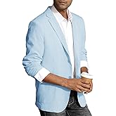 PJ PAUL JONES Men's Slim Fit Lightweight Linen Jacket Tailored Blazer Sport Coat