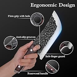 TOMBRO Meat Cleaver - 6.7" Heavy Duty Butcher