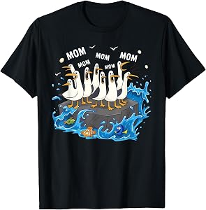 Funny Mom Seagull Family Mother Lover Design Men Women T-Shirt
