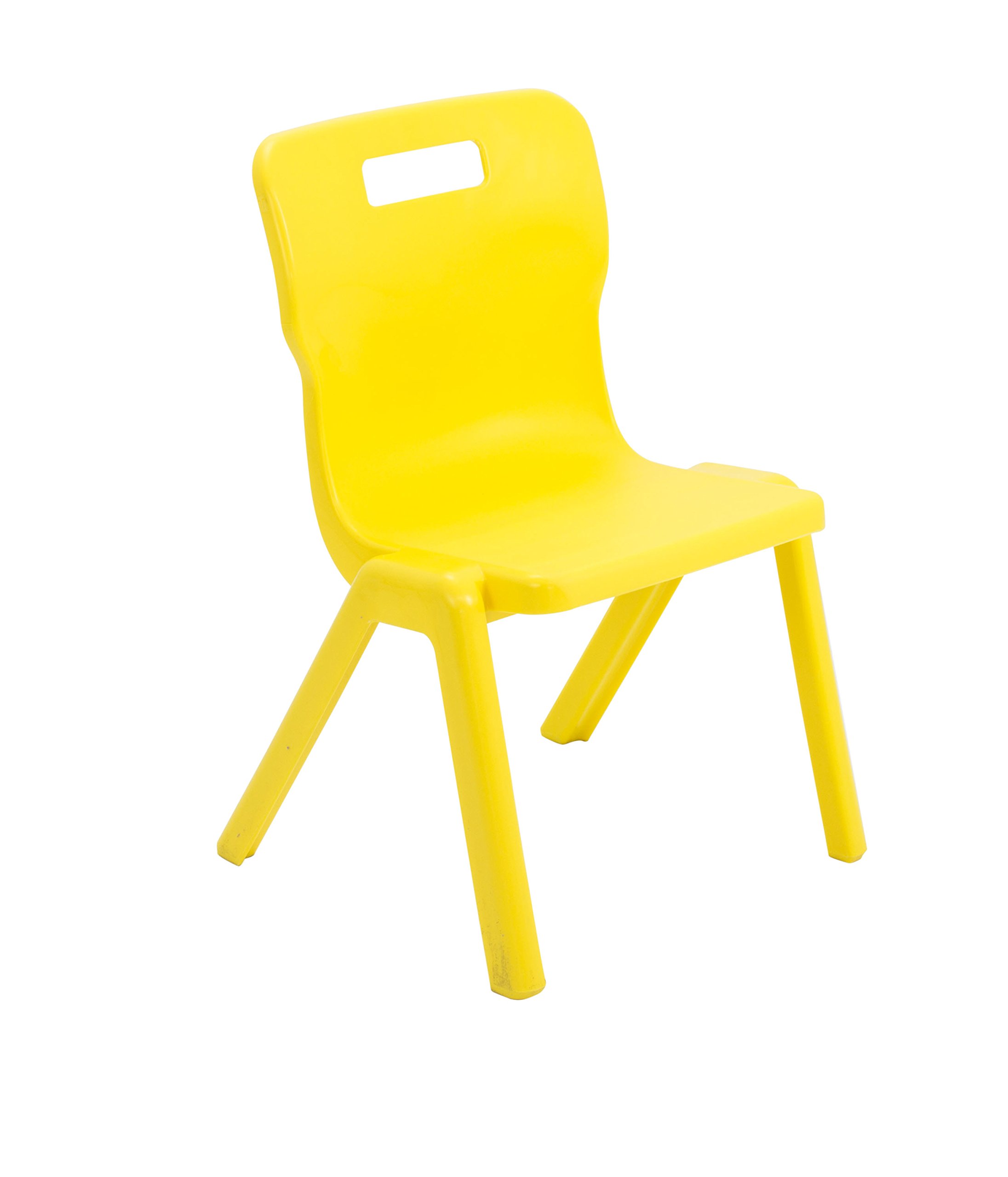 Titan One Piece Classroom Chair, Plastic, Yellow, Size 3 for Ages 5-7 Years