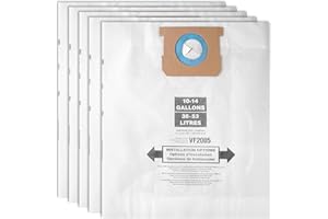 Tomkity 5 Packs 90672 Type F Dust Collection Bags for 10-14 Gallon Vacuum Bags Type I and Type F 90672 9067200 9067233 90662 9066200 9066233 Part VF2005