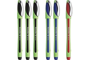 ASCENDESK Xpress Fineliner Pens By Schneider, 0.8mm Fiber Tip, Includes 3 Black, 2 Blue, 1 Red