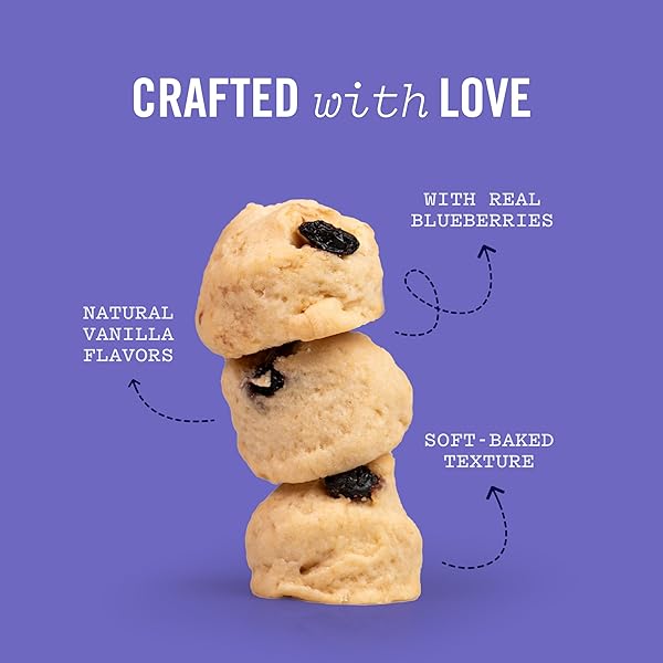 THREE DOG BAKERY BLUEBERRY PANCAKE BITES – DOG TREATS WITH REAL BLUEBERRIES & VANILLA, DOG TRAINING TREATS, PUPPY TREATS, DOG TREAT COOKIES