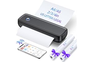 AIXIQEE Portable Printer Wireless for Travel, Thermal Wireless Bluetooth Mini Inkless Printer for Travel Support 8.5" X 11" US Letter&Legal A4&A5 Thermal Paper, Compatible with Android and iOS Phone&Laptop