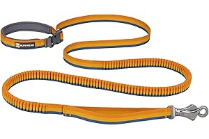Ruffwear, Roamer Bungee Dog Leash for Running, Biking or Hiking, Can be Used Hand-Held or Hands-Free, Yellow Snow, 5.5'-7'