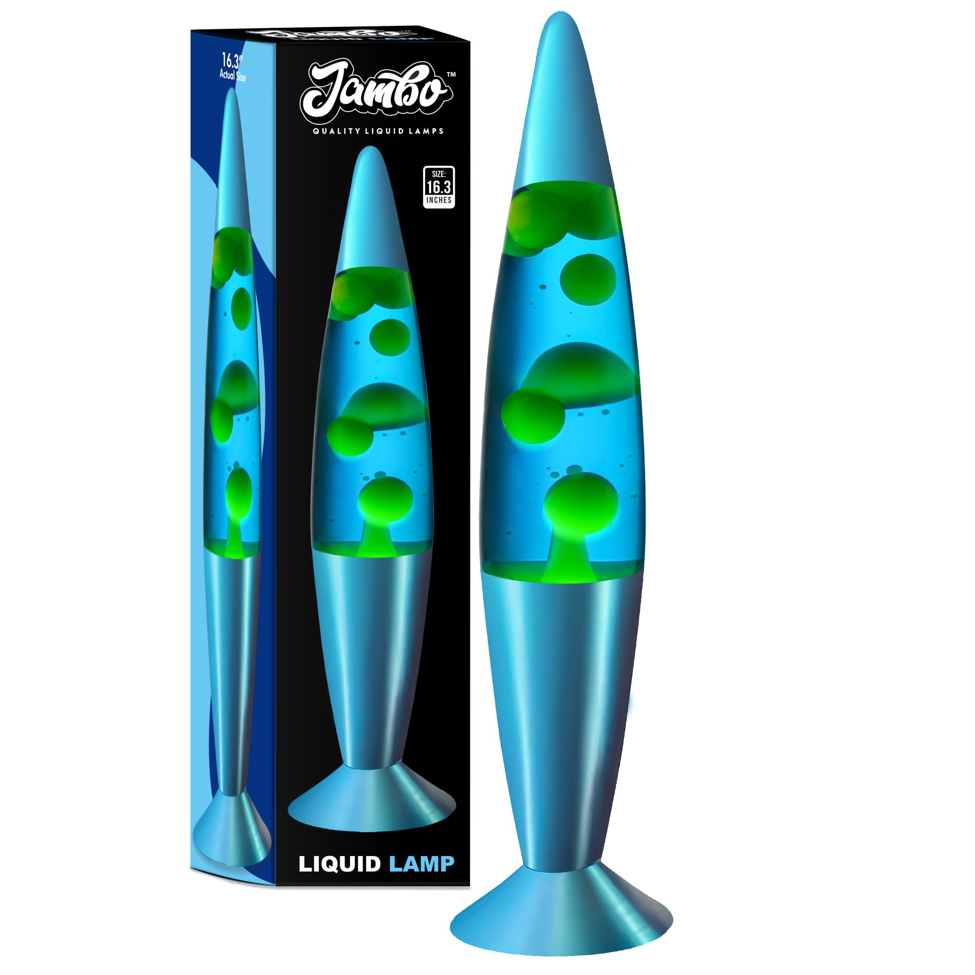 Photo 1 of JAMBO 16" Beautiful Lamp- The Upgraded Motion Lamp- Blue with Yellow/Green Wax, Relaxing Liquid Lamp, Night Light Nightlight, Home Decor Living Room Office Bedroom Lamp for Adults Teens Kids Magma