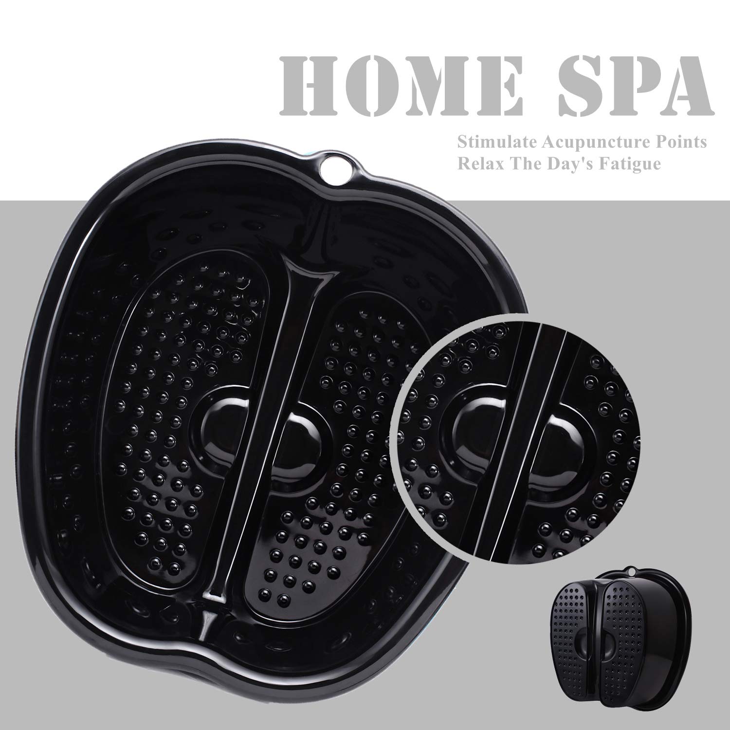 Foot Soaking Bath Basin - Large Foot Soaking Tub Foot Bath Spa Wash Basin Foot Bucket Foot Soaking Tub Feet at Home(Black): Beauty