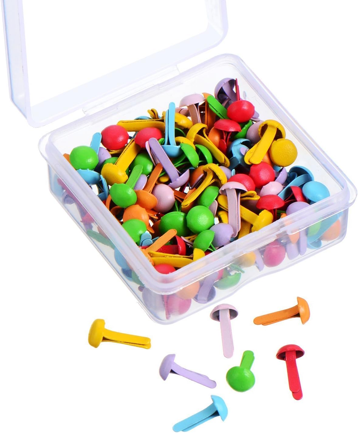 150 Pieces Mini Brads Assorted Colors Round Brad Pastel Brads with