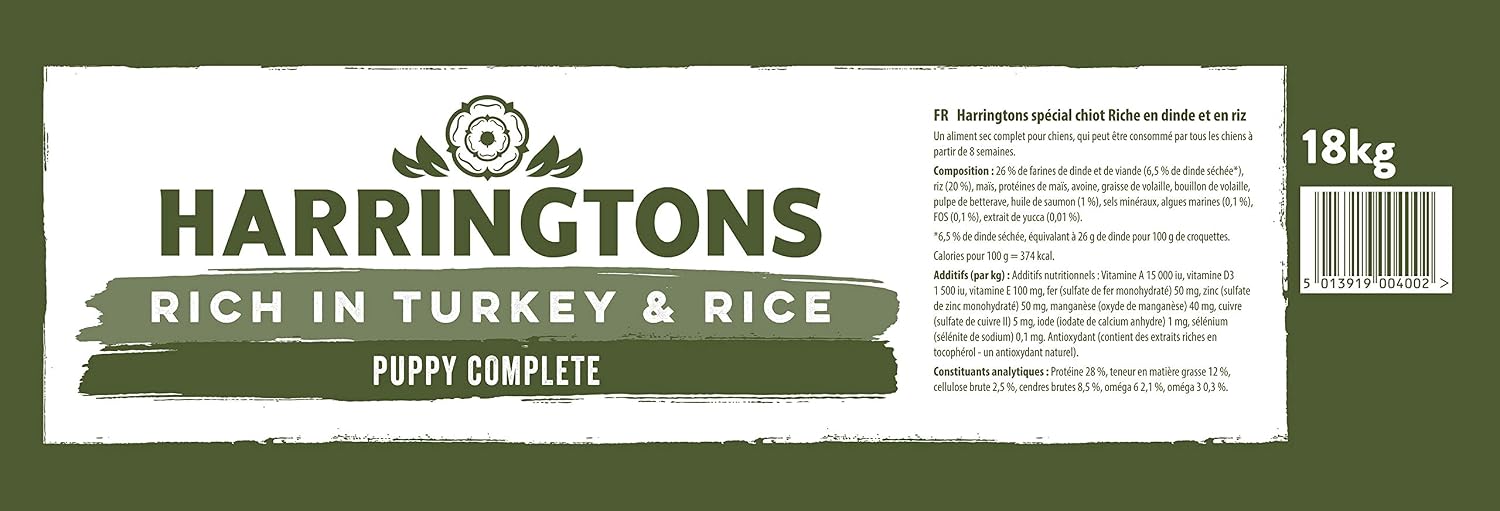Harringtons Complete Dry Puppy Food Turkey & Rice 18kg - Made with All Natural Ingredients (Packaging may vary) - Image 5