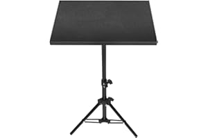 GLEAVI Portable Projector Stand Table with Adjustable Tripod Shelf and Folding Design for Laptop and Av