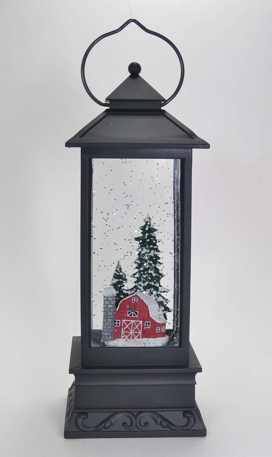 Melrose Lantern Snow Globe with Barn 10.5 Inches High Plastic NEAT
