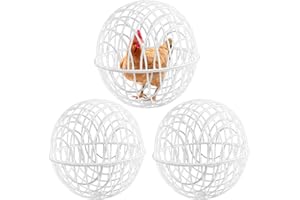 3 Pieces Ball-Shaped Movable Chicken Coop Chicken Balls Cage Farm Outdoor Rolling Bunny Duck Hutch Safe Walking Net Preventin