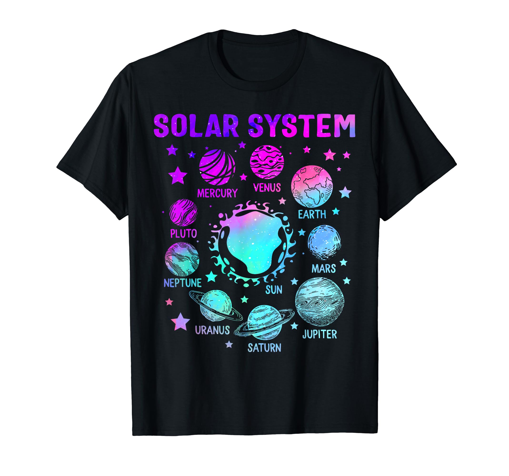 Solar Planets System Outer Space Dwarf Planets Astronaut T-Shirt