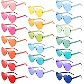10/20 Pack Star/Heart Shape/Round/Butterfly/Cat Eye/Rectangle/Fire Rimless Tinted Party Sunglasses Color Glasses