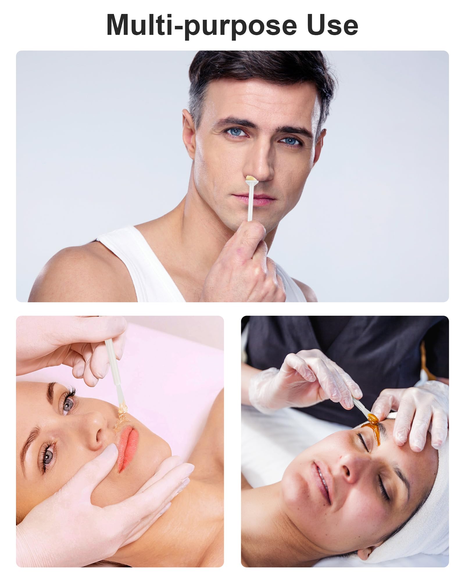 50 Pcs Nose Wax Sticks, Nose Wax Kit Men and Women Nose Wax Applicator Sticks for Nostrils Ears Face Cleaning