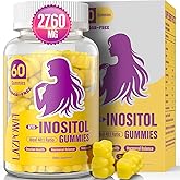 Lazpowfi Myo-Inositol & D-Chiro Inositol,Inositol Gummies with Vitamin D3, Magnesium Glycinate, Omega-3, Folate & Zinc, Inositol Supplement Menstrual Cycle for Women-40:1 Ratio-30 Day Supply