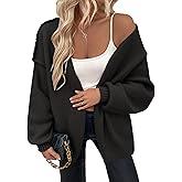 Women’s Oversized Knit Cardigan, Open Front Long Sleeve Chunky Sweater, Soft Cozy Beige Cardigan for Fall & Winter Layering
