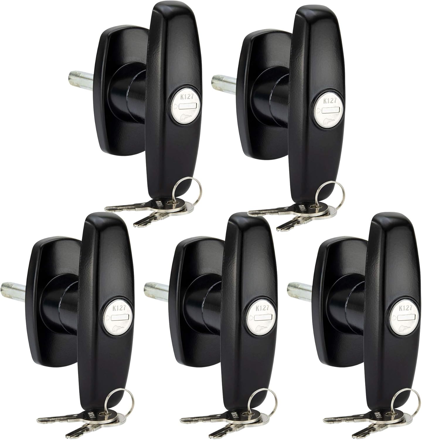 Amazon Com Recpro Truck Cap Lock T 323 Window Handle For Leer A R E Bauer K127 Cylinder Key Tonneau Cap Cover Lock T 323 Handle For Leer Century Bauer K127 Cylinder Key 5 Pack Automotive