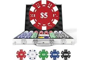 HEITOK Premium Poker Chip Set with Denominations, 500PCS 11.5 Gram Numbered Chips for Texas Hold'em, Blackjack,Card Club or L