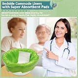 JOCCIK Commode Liners with Absorbent Pad 50 Pack Universal Fit Bedside Bags view 3