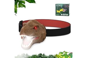 Nitigo Dinosaur Headlamp for Kids Flashlight Led Headlights Roar & Silent Mode, T-Rex Dinosaur Toys, Camping Gear, Gifts for Boys Girls Adults