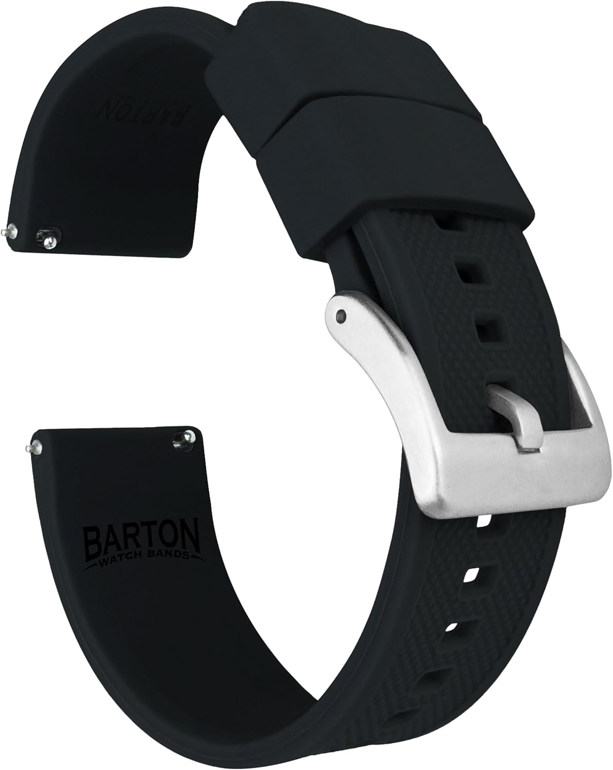 22mm Black - Barton Elite Silicone Watch Bands - Quick Release - Choose Strap Color & Width: Watches