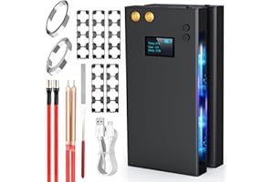 GENIUS MAKER Upgraded Spot Welder, 11000mA-h Battery Spot Welder with LCD Screen, 80 Gears Adjustable Mini Spot Welder, Portable Spot Welder Kit-15M Nickel Strip & 5X4 Holder for Battery Pack Spot Welding
