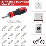 Sharden 13-in-1 Screwdriver Set Adjustable Bit Holder Torx Phillips Flat Hex view 3