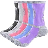 YUEDGE Women's Hiking Socks Moisture Wicking Cushioned Womens Socks Padded Safety Work Boot Socks for Women, 5 Pairs