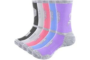 YUEDGE Women's Hiking Athletic Socks, Moisture Wicking Terry Cushioned Combed Cotton Casual Everyday Work & Boot Crew Socks