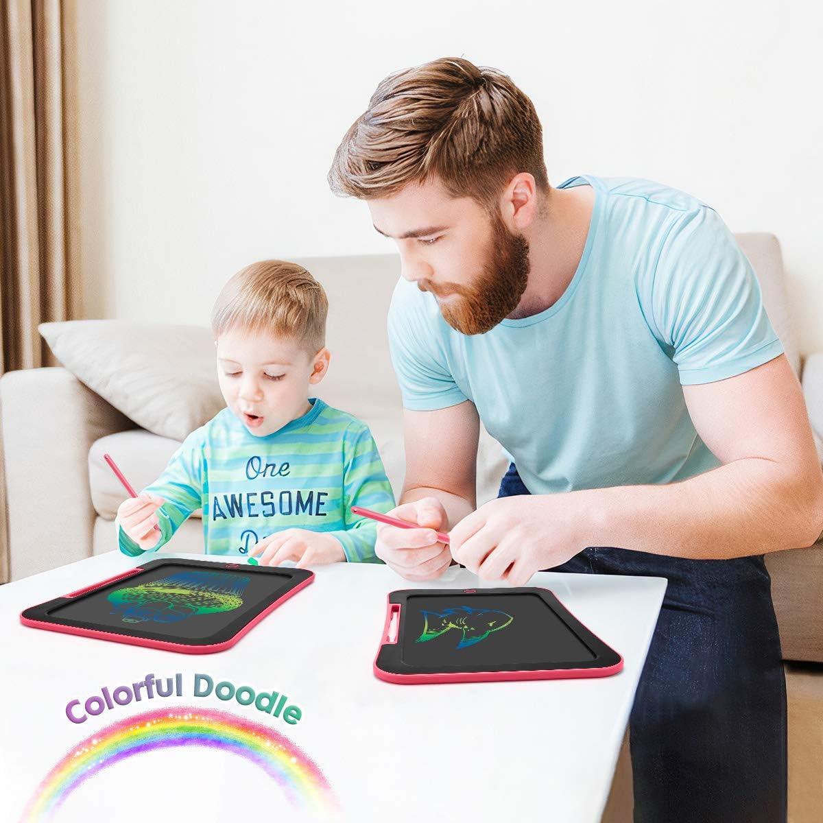 INKPOT LCD Drawing Tablet 10.5 Inch, Colorful Doodle Board Drawing Tablet for Kids,Erasable Reusable Writing Drawing Pad,Learning Educational Toy Gift for Children 3 4 5 6 7 8 9: Toys & Games
