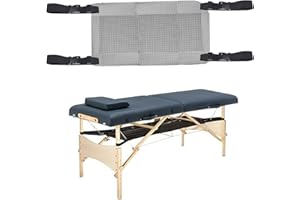 HOINCO Massage Porta Shelf Hammock,Massage Table Accessories Extra Large Under Desk Storage Mesh Pocket for Pillows, Sheets、Bolsters and Accessories,Creates More Space Under Your Table(White)