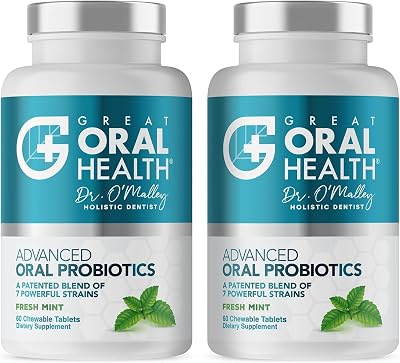 Great Oral Health Oral Probiotics with BLIS K12 M18 60 Chewables Mint 2pk
