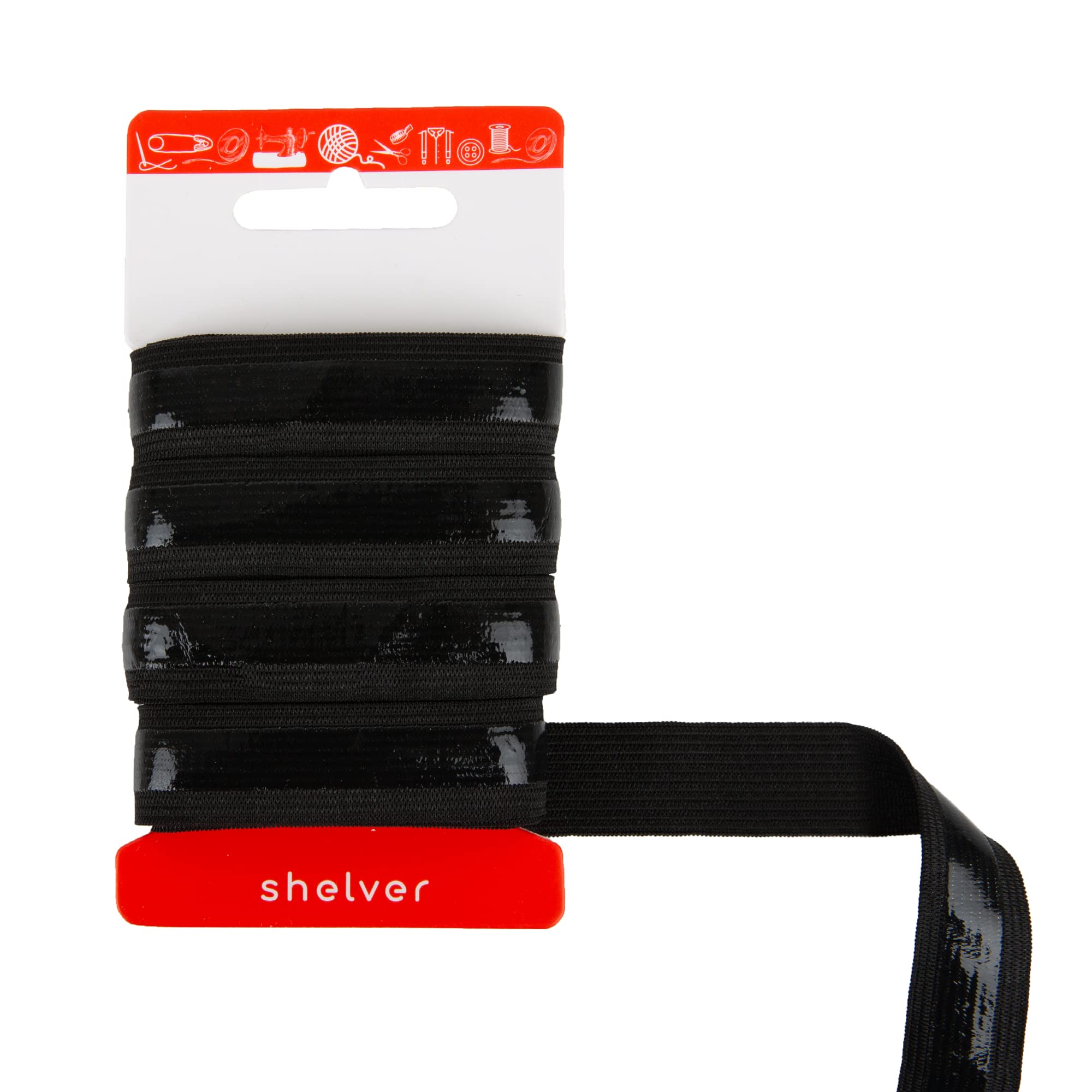 Non-Slip Elastic, Gripper Silicone Elastic for Sewing, 20mm, 5 Meters, Black or White