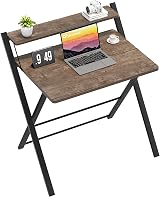 GreenForest Foldable Desk No Assembly Required Small Desk with Monitor Shelf view 4
