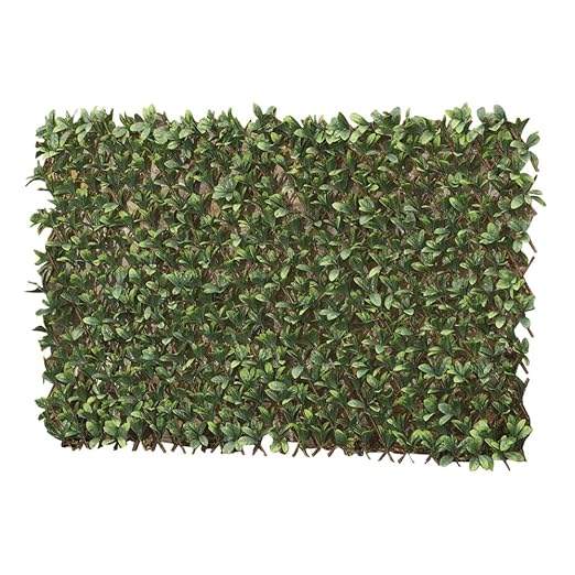 Artificial Expandable Leaf Hedge Trellis Privacy Screening Panel for