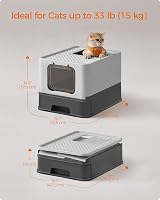 Feandrea Hidden Cat Litter Box with Door, Slide-Out Tray, Anti-Tracking view 8