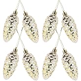 VICASKY Pine Cone Ornaments for Christmas Tree Decorative Pendant 10pcs Hanging Pendants for Xmas Party Unique Indoor Outdoor Decorations Creative Present Options Holidays