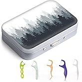 Gerkia Dental Floss Portable Case, Easy to Store Floss Picks of Various Sizes, Portable Dental Floss Dispenser is Perfect for Travelling, Hotels, Dinners, Appointments.Ink Tree