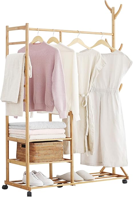 ufine bamboo garment rack