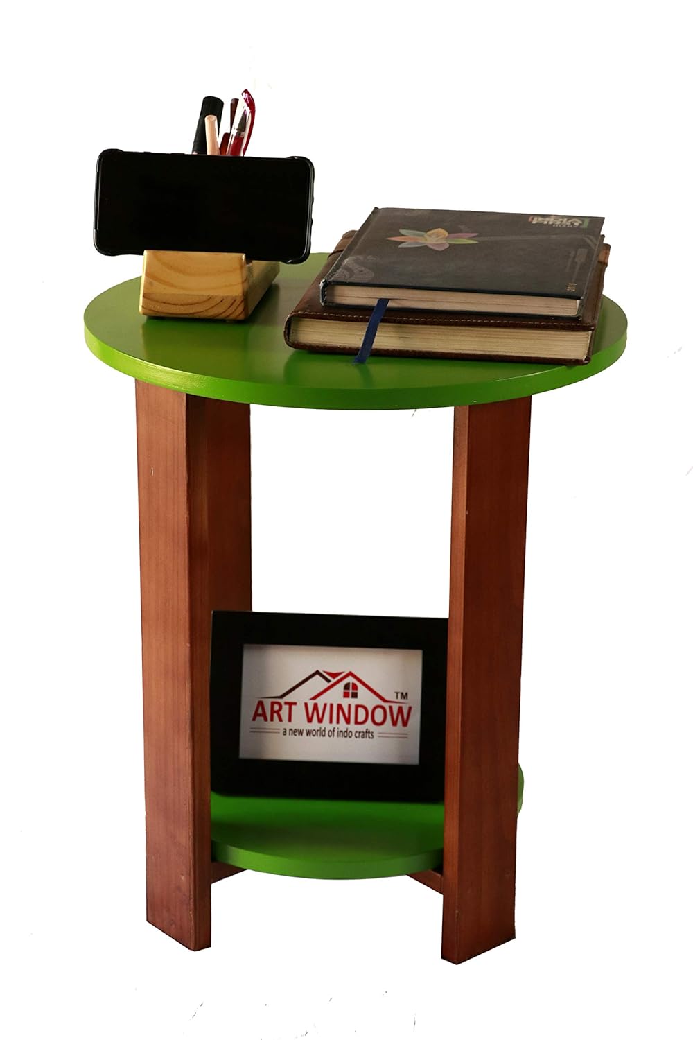 Art Window Wooden Coffee Table Cocktail Table Center Table End Table For Living Room Bedroom Medium Teak And Green Amazon In Home Kitchen