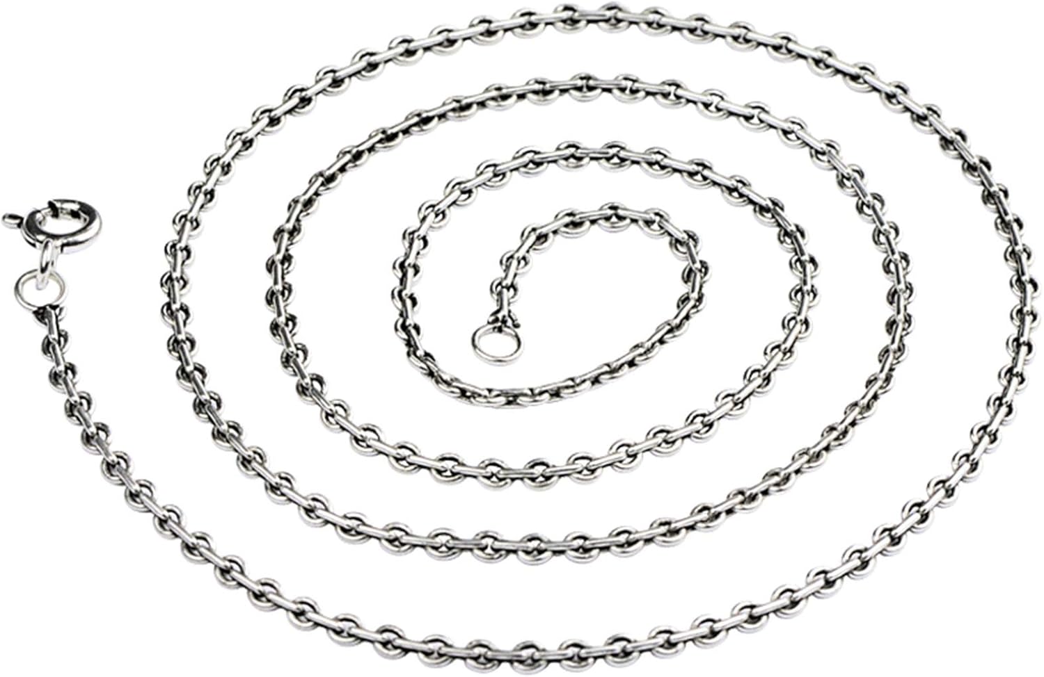 925 Sterlingsilber Damen Halskette Rollo Chain Stil - 18 Zoll (45 Cm), Hergestellt In Italien
