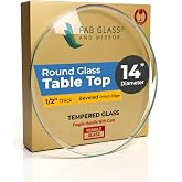14" Inch Round Glass Table Top 1/2" Thick Tempered Beveled Edge by Fab Glass and Mirror