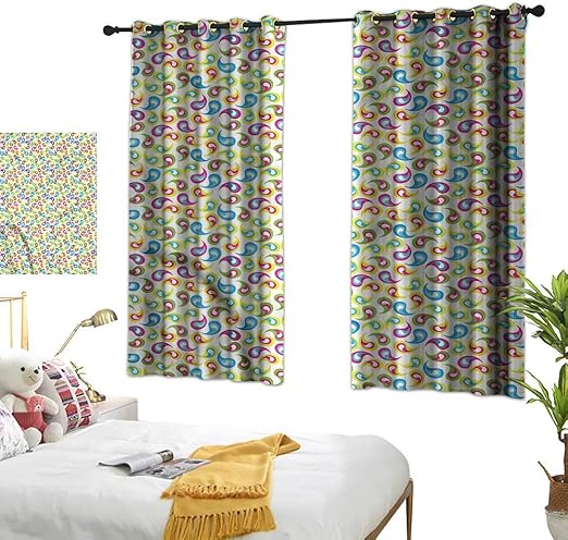 Amazon Com Lace Curtains Paisley Colorful Persian Motifs 84 X84