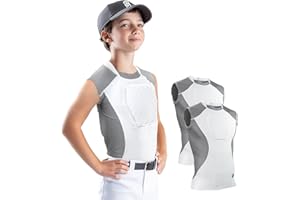 Sports Unlimited Diamond Shield Youth Baseball Padded Shirt, Heart Guard Sternum Protection Compression Shirt, Chest Protector Baseball and Softball