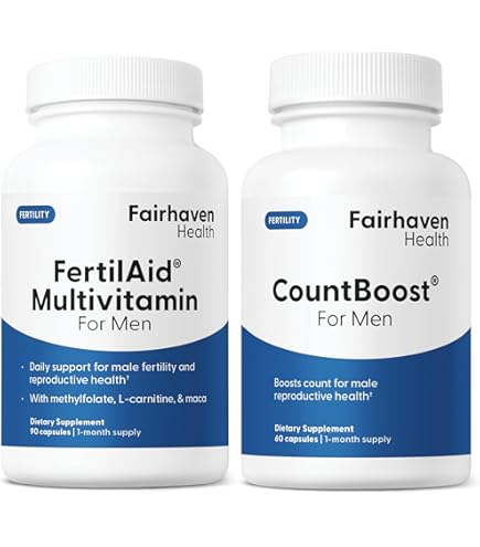 Amazon.com: FertilAid for Men and MotilityBoost Combo, Prenatal Vitamins  and Male Fertility Supplement to Support Count and Motility with L-Carnitine,  CoQ10, Zinc and More, 150 Capsules, 1 Month Supply : Health &